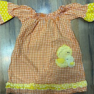Orange and Yellow Gingham Duck Dress